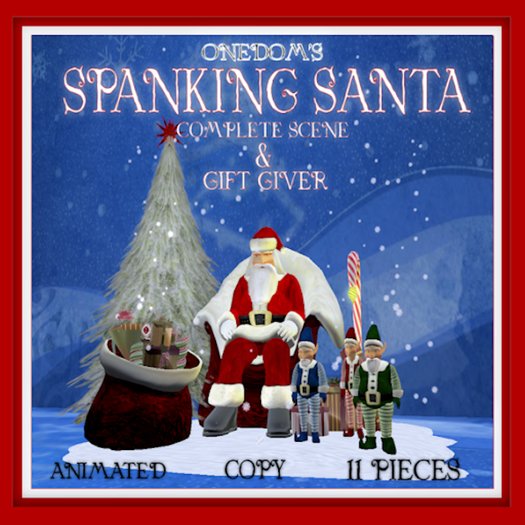 Second Life Marketplace [ONEDOM] Spanking Santa Claus Gift Giver